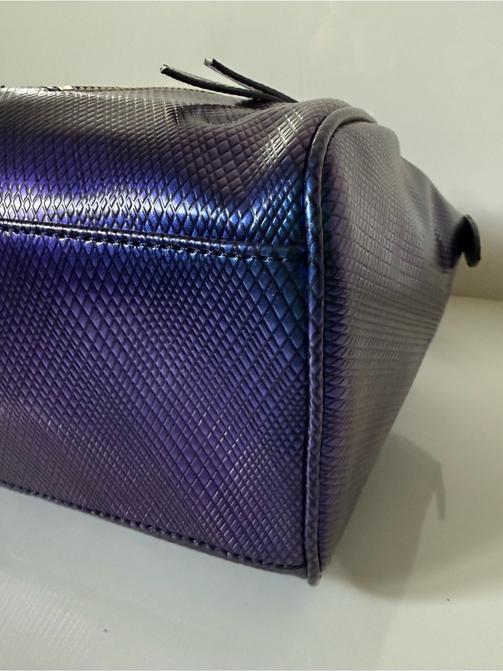 Juicy Couture Blue/Purple Metallic Juicy Hot Pink Interior Satchel Purse NWT - Picture 5 of 14